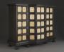 40 panels, 1 register, 1 ogee arch across; inserted in a wooden cabinet (Side)