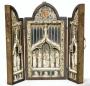 Openwork triptych, 1 register, with arches (Front)