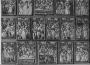 27 panels (fragments of a box with a pitched lid), 1 register, 1 ogee arch across (Group, front)