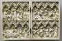 Diptych, 2 registers, 4 arches across, bands of rosettes (frise d'arcatures; décor de roses) (Front)