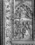 Gabled composite panel (possibly fragment of a triptych or polyptych), 2 registers, 3 arches across (Front, detail)