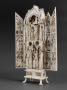 Gabled polyptych, 2 registers, with arches (tabernacle; colonnettes; frise d'arcatures) (Front, open)