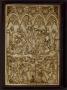 Diptych, 1 register, 4 arches across (frise d'arcatures); used as part of the binding of a book (Wing, left (back cover))