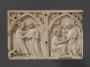 Panel (fragment of a casket), 1 register, 2 arches across (coffret; frise d'arcatures) (Front)