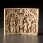 Diptych, 1 register, 1 arch across (plaquettes; colonnettes) (Front)