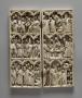 Diptych, 3 registers, 2 full and a half arches across (colonnettes; frise d'arcatures) (Front)