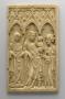 Wing, right (fragment of a diptych), 1 register, 3 arches across, band of rosettes (décor de roses; plaquette; frise d'arcatures) (Front)