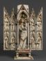 Gabled polyptych, bands of rosettes (tabernacle; colonnettes; frise d'arcatures; décor de roses) (Front)