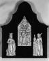 Gabled panel (fragment of a triptych?), 1 register, 1 arch across (Group)