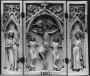 Triptych, 1 register, 1 arch across, with rosettes (colonnettes) (Front)