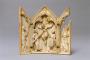 Gabled triptych, 1 register, 1 arch across (colonnettes) (Front)