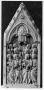 Gabled centre panel (fragment of a triptych), 1 register, 1 arch across (Front)