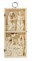 Wing, right (fragment of a diptych), 2 registers, bands of rosettes (décor de roses) (Front)