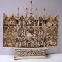 Gabled triptych, 3 registers, trefoil arches (frise d'arcatures; colonnettes) (Front, open)