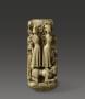 Knife handle, 4 sides (manche de couteau) (Side (ladies standing on the back of a crouching man))