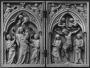 Diptych, 1 register, 1 arch across, bands of rosettes (plaquettes; décor de roses; colonnettes) (Front (open))