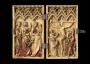 Diptych, 1 register, 3 arches across, bands of rosettes (frise d'arcatures; plaquettes; décor de roses) (Front)
