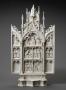 Triptych, 3 registers, with arches (tabernacle; colonnettes; frise d'arcatures) (Front)