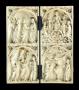 Diptych, 2 registers, 1 arch across, bands of rosettes (décor de roses; colonnettes) (Front)