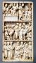 Wing, right (part of a diptych), 3 registers, bands of rosettes (décor de roses) (Front)