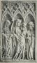 Wing, right (fragment of a diptych), 1 register, 3 arches across, band of rosettes (décor de roses; plaquette; frise d'arcatures) (Front)