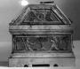 Box with pitched lid (boîte); known as the box of saint Lucy (End, left)