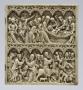 Panels (fragments of a quadriptych), 2 registers, 6 arches across (tablette à écrire; frise d'arcatures) (Leaf 3)