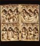 Diptych, 2 registers, 3 arches across, bands of rosettes (frise d'arcatures; décor de roses) (Front)