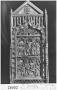 Panel (possibly fragment of a diptych wing or writing tablet), 2 registers, 3 arches across; reused as a pax (baiser de paix; frise d'arcatures; tablette à écrire) (Front)