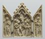 Gabled triptych, 1 register, 1 arch across (colonnettes) (Front, open)