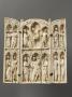 Rounded-top triptych (originally gabled triptych), 2 registers, 2 arches across and 3 arches across (frise d'arcatures; colonnettes) (Front)