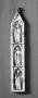 Gabled panel (fragment of a polyptych), 3 registers, 1 arch across (tabernacle) (Front)
